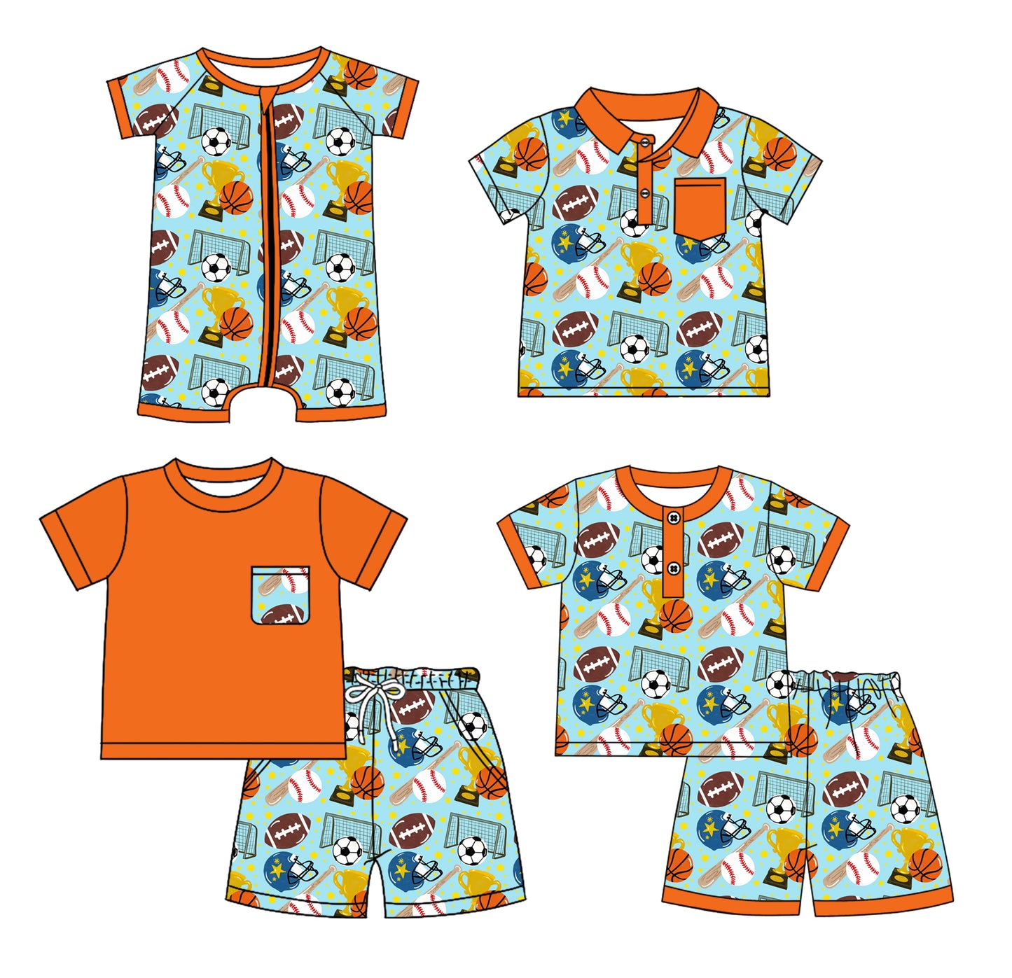 3.4 custom each style moq 5eta 4-6week Sibling Sister rugby baby girl sets 1 and sets 2 and boy rompers and top match family design