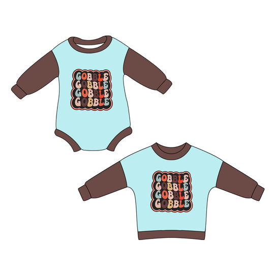 25.5.26 custom each style moq 5eta 4-6week Sibling Sister COBBLE baby boy long sleeve rompers and top match family design