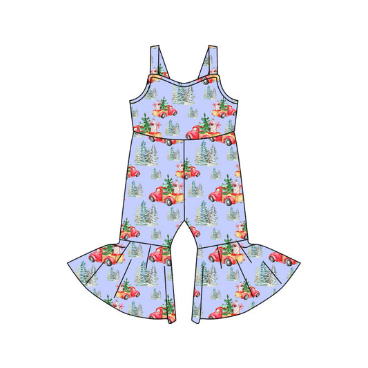 8.15 custom each style moq 5eta 4-6week baby girls clothes Christmas trees car purple suspender jumpsuit