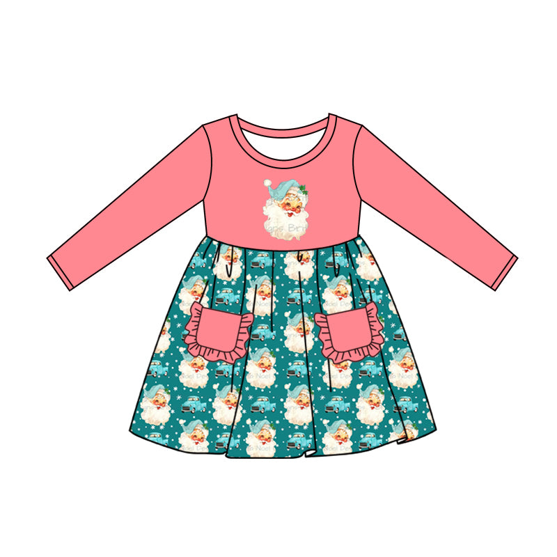 6.3 custom each style moq 5eta 4-5week Sibling Sister Christmas Santa claus pink girls sets and boys pajamas sets and baby romper and dress match family design