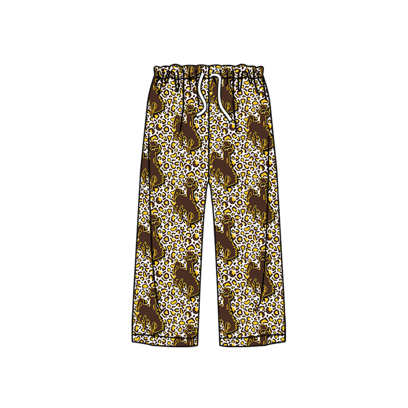 10.22 custom each style moq 5eta 4-6week adult clothes leopard riding horse yellow long pants adul woman pants