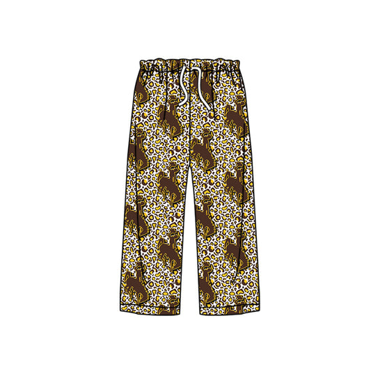 10.22 custom each style moq 5eta 4-6week adult clothes leopard riding horse yellow long pants adul woman pants