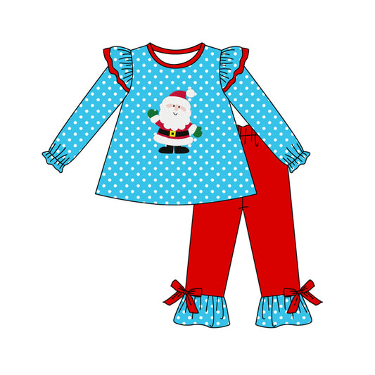 5.30 custom each style moq 5eta 4-6week Sibling Sister christmas blue girls outfits and baby romper match family design