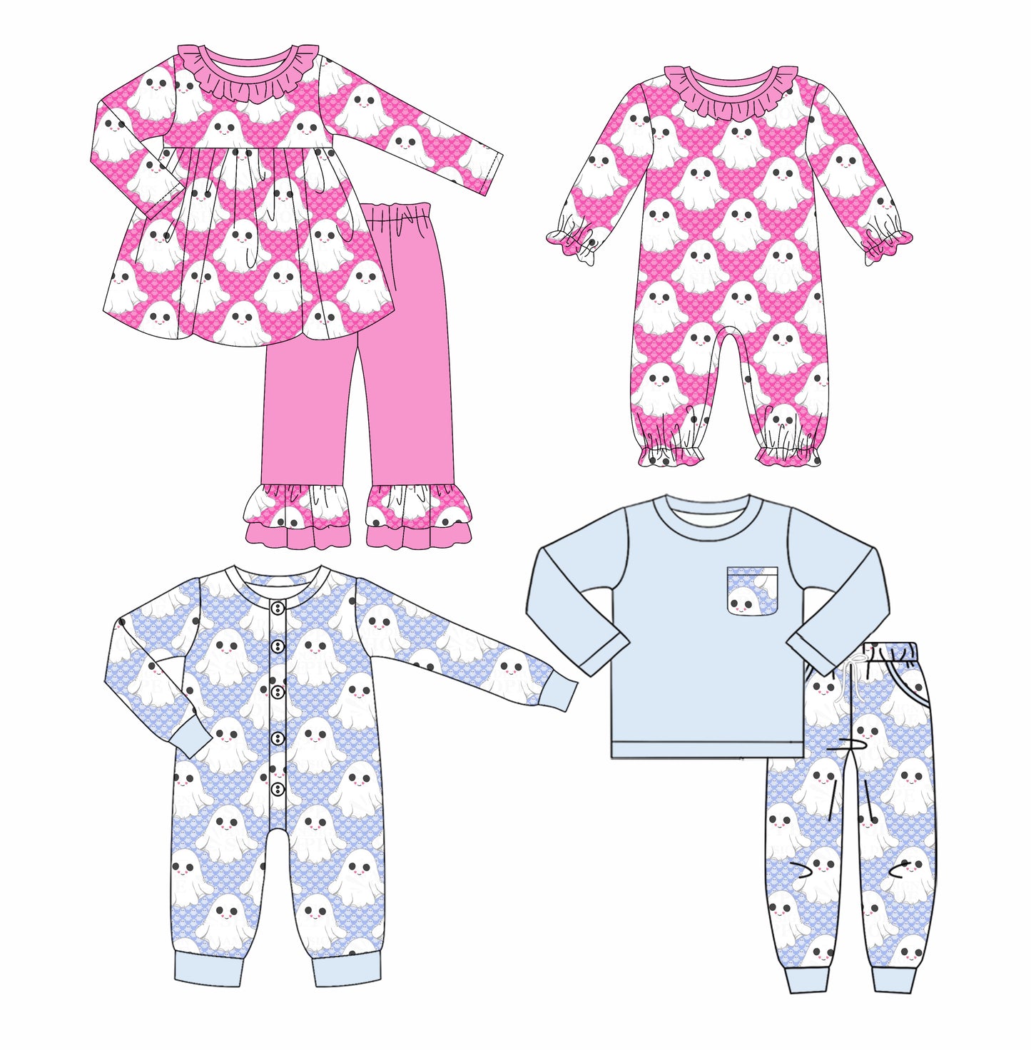 25.6.11 custom each style moq 5eta 4-6week Sibling Sisters baby girl long sleeve pants sets 1 and sets 2 and romper 1 and romper 2 match family design