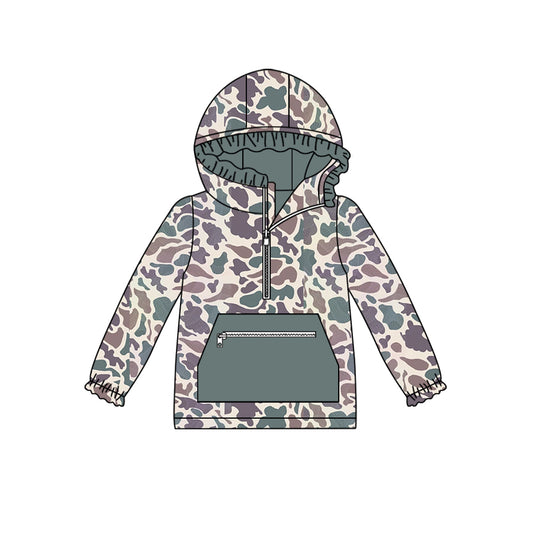 6.6 custom each style moq 5 eta 4-6week Sibling Sister baby boys and girls clothes camouflage gray hooded long sleeve top