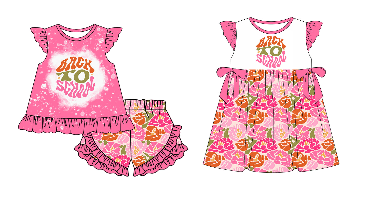 2.25 custom each style moq 5eta 4-6week Sibling Sister baby girl short sleeve shorts sets and dresses match design