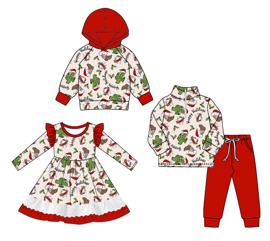 25.8.7 custom each style moq 5eta 4-6week Sibling Sisters Christmas baby girl long sleeve pants sets and dress and hooded top match family design