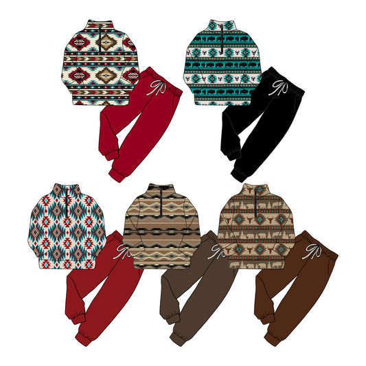 25.9.2 custom each style moq 5 eta 4-6week Sibling Sisters geometric baby boy long sleeve pants sets 5