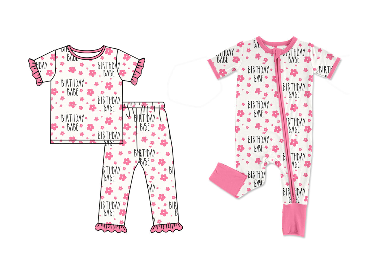 11.29 custom each style moq 5eta 4-6week Sibling Sister BIRTHDAY BABE baby girls short sleeve sets and rompers match design