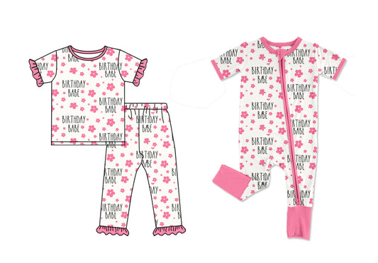 11.29 custom each style moq 5eta 4-6week Sibling Sister BIRTHDAY BABE baby girls short sleeve sets and rompers match design