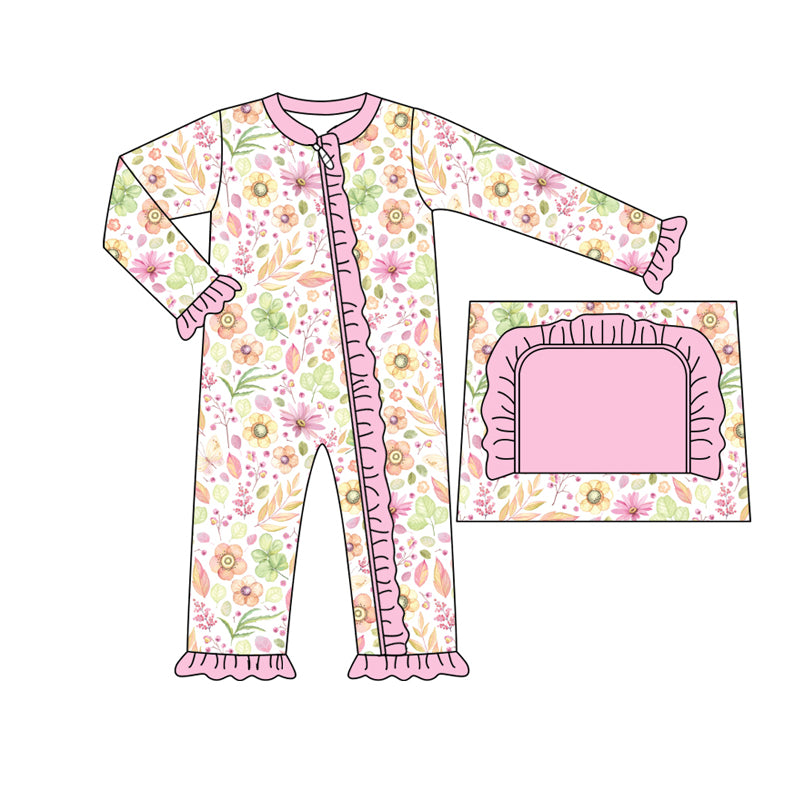 8.2 custom each style moq 5eta 4-6week Sibling Sister floral pink baby girls sets and dress and rompers match family design
