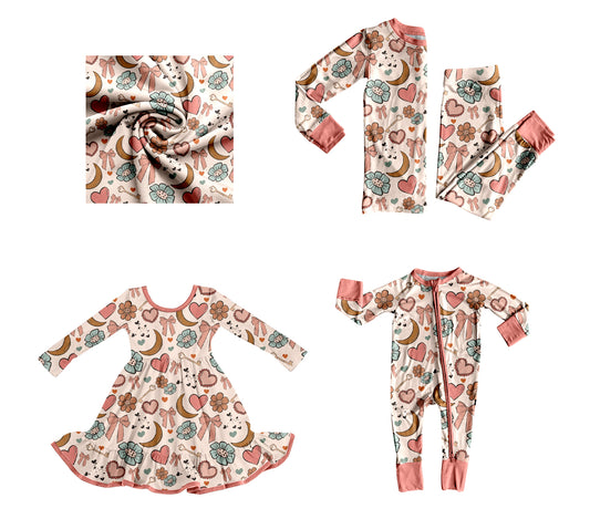 25.9.11 custom each style moq 5eta 4-6week Sibling Sisters bow baby girl long sleeve pants sets and dress and rompers match family design