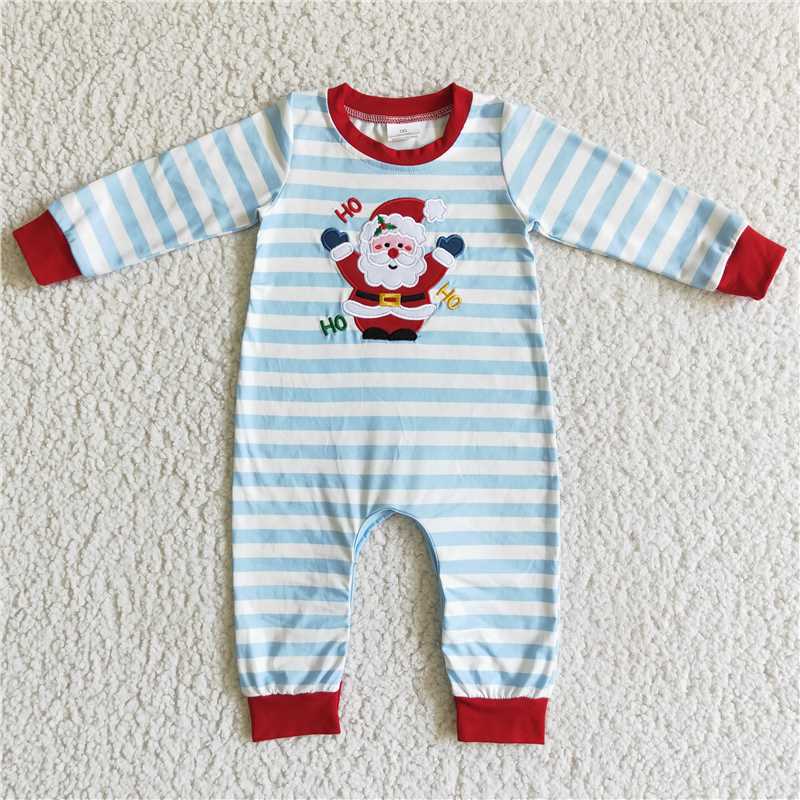 RTS NO MOQ（In Stock ) LR0121 Embroidered Christmas long-sleeved jumpsuit