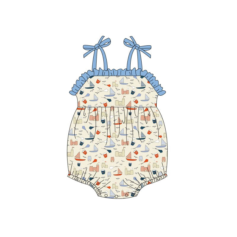 custom moq 5 eta 4-5 weeks baby girls clothes boat suspender summer bubble