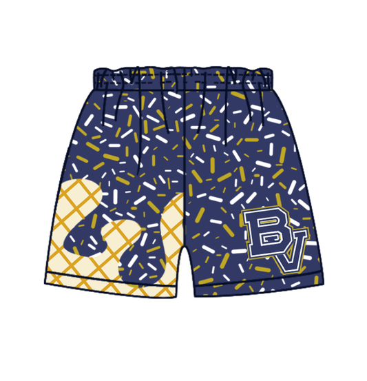 Custom moq 5 mix size milk silk baby boy clothes team blue summer shorts-25.7.23
