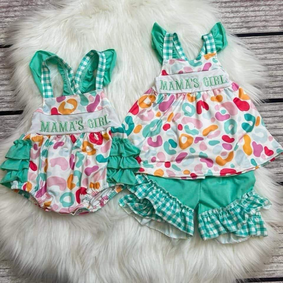 Baby Girl clothes embroidery MAMA GIRL Shirt Shorts Summer Rompers Outfits Romper Clothes Sets