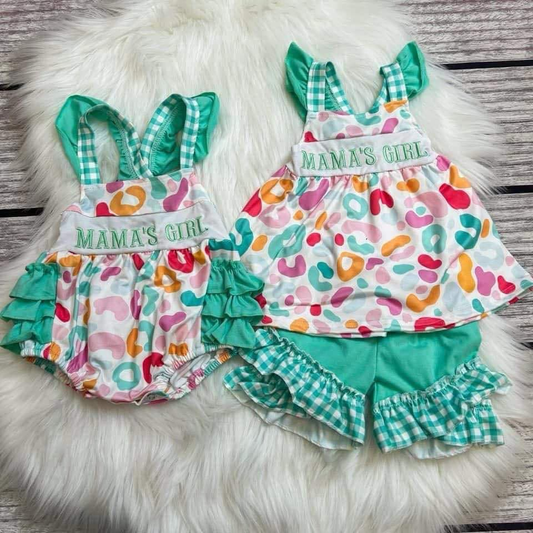 Baby Girl clothes embroidery MAMA GIRL Shirt Shorts Summer Rompers Outfits Romper Clothes Sets