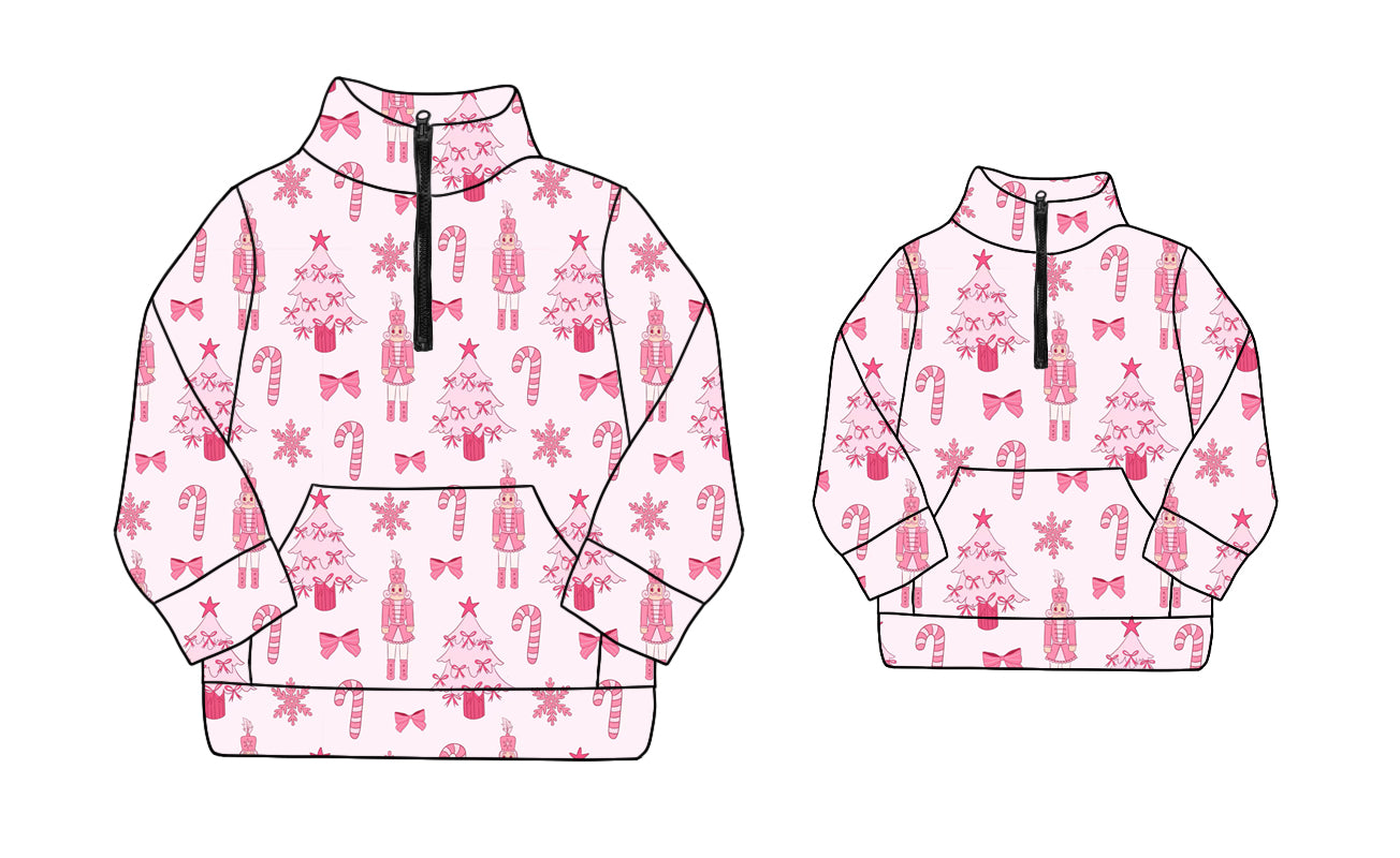 25.8.21 custom each style moq 5eta 4-6week Sibling Sister Christmas trees bow long sleeve top and adult top match design