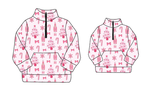 25.8.21 custom each style moq 5eta 4-6week Sibling Sister Christmas trees bow long sleeve top and adult top match design