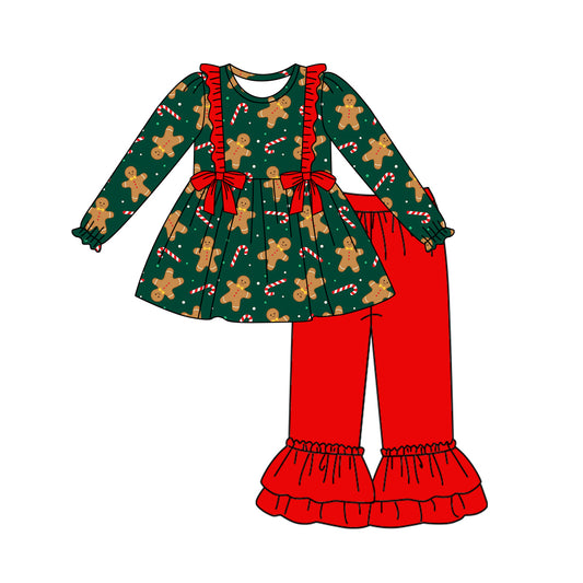 6.10 custom each style moq 5eta 4-6 week Sibling Sister Christmas green girls outfits and romper match family design
