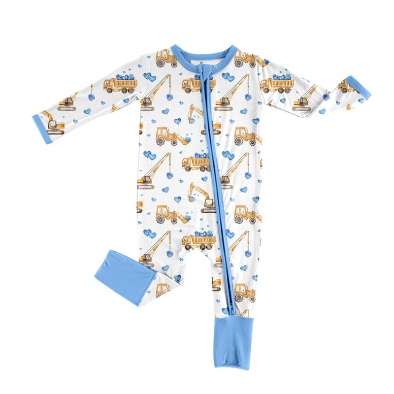 10.16 custom each style moq 5eta 4-6week Sibling love blue and white baby boys sets and rompers match family design