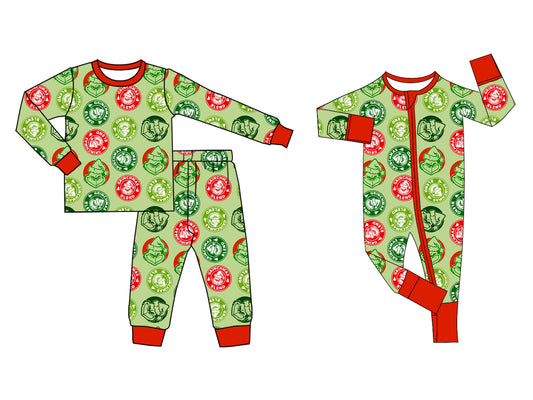 25.7.25 custom each style moq 5eta 4-6week Sibling Sister green baby boy long sleeve pants sets and rompers match family design