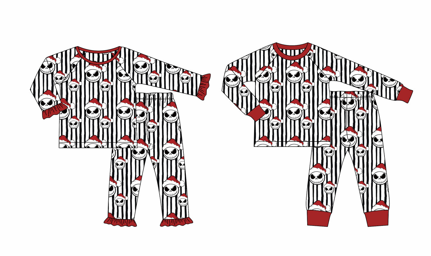 25.8.14 custom each style moq 5eta 4-6week Sibling Sisters Christmas baby boy long sleeve pants sets 2 match family design