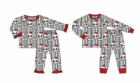 25.8.14 custom each style moq 5eta 4-6week Sibling Sisters Christmas baby boy long sleeve pants sets 2 match family design