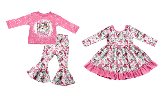 25.7.3 custom each style moq 5eta 4-6week Sibling Sisters Christmas baby girl long sleeve pants sets and dress match family design