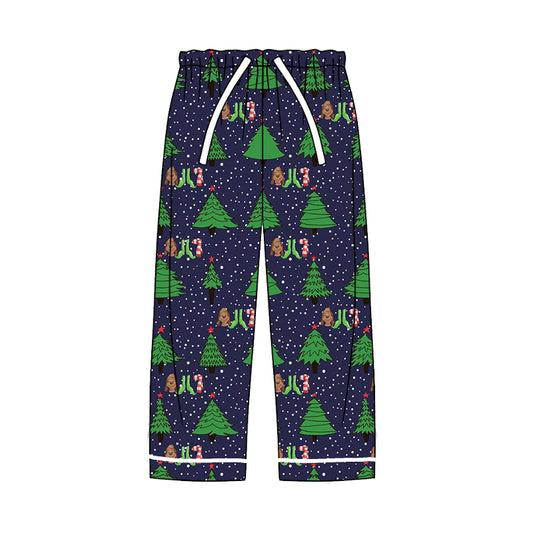8.7 custom each style moq 5eta 4-6week adult clothes Christmas trees navy blue long pants adult man pants