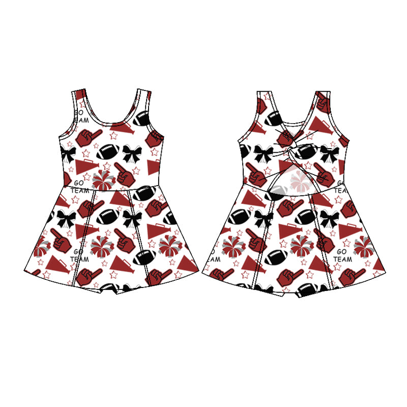 Custom moq 5 each style summer teams baby girls clothes team hooded long sleeve tops and short sleeve top and dress and shorts-25.6.12