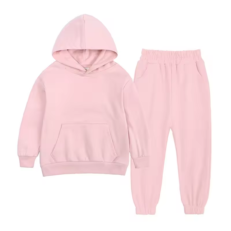 5.17custom each style moq 5eta 4-5week Solid color hooded tops and trousers boys suit series
