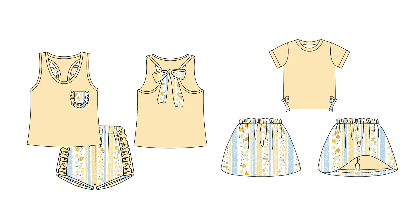 12.13 custom each style moq 5eta 4-6week Sibling Sister floral baby girl short sleeve shorts sets and dresses match design
