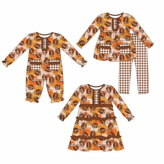 25.8.19 custom each style moq 5eta 4-6week Sibling Sisters rugby floral baby girl long sleeve pants sets and dress and rompers match family design