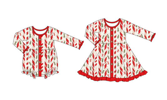 25.6.14 custom each style moq 5eta 4-6week Sibling Sisters baby girl long sleeve dress and rompers match family design