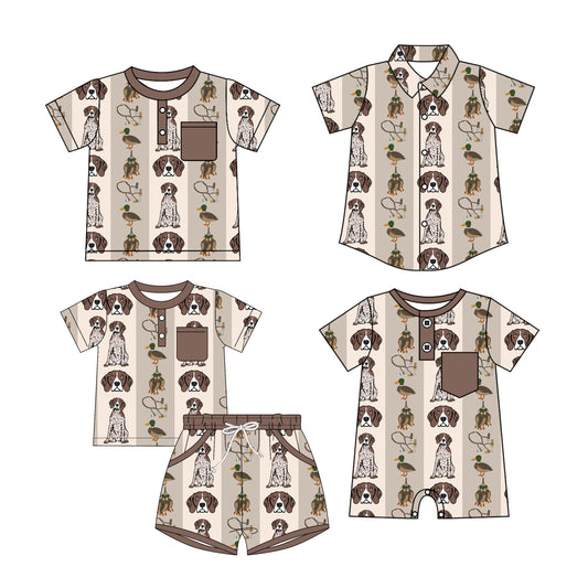 25.10.24 custom each style moq 5 eta 6-8 week Sibling Sister duck puppy baby boy short sleeve shorts sets and boy rompers and top 2 match family design