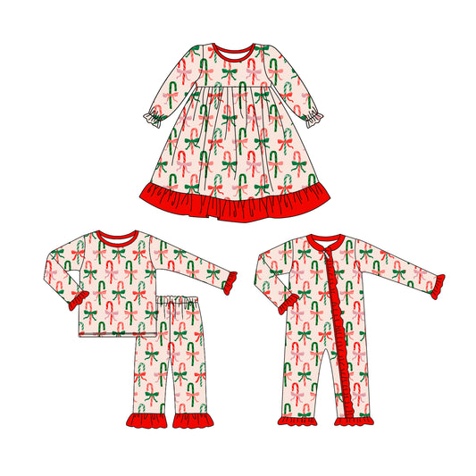 25.6.16 custom each style moq 5eta 4-6week Sibling Sisters Christmas bow baby girl long sleeve pants sets and dress and rompers match family design