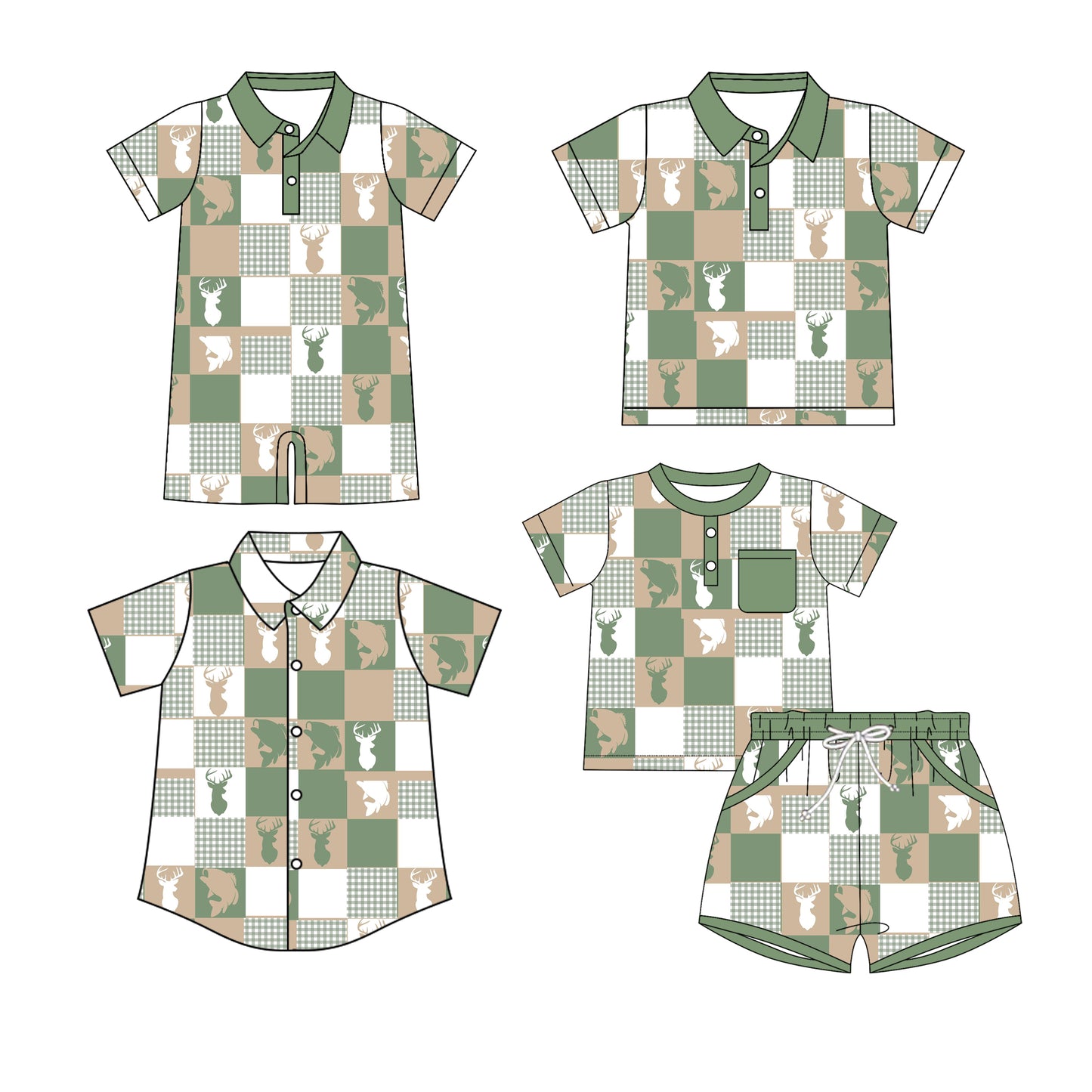 25.10.14 custom each style moq 5 eta 6-8 week Sibling Sister deer baby boy short sleeve shorts sets and boy rompers and top 2 match family design