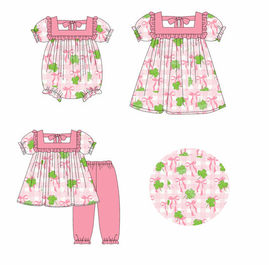 25.10.11 custom each style moq 5 eta 6-8week Sibling Sisters bow baby girl short sleeve pants sets and dress and rompers match family design