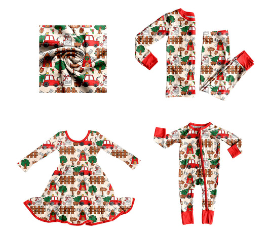 25.8.27 custom each style moq 5eta 4-6week Sibling Sisters Christmas bow baby girl long sleeve pants sets and dress and rompers match family design