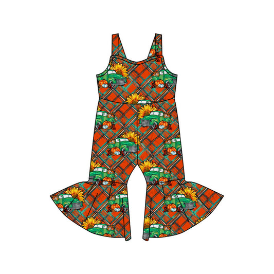 8.15 custom each style moq 5eta 4-6week baby girls clothes pumpkin suspender jumpsuit