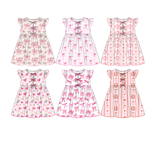 25.7.18 custom each style moq 5eta 4-6week Sibling Sisters baby girl short sleeve dress 1 and dress 6 match family design