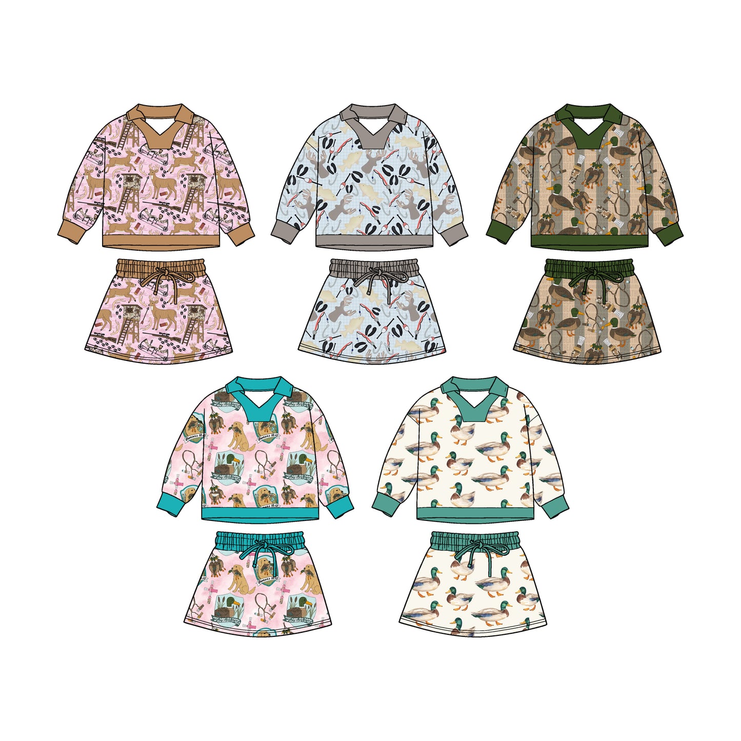 25.10.30 custom each style moq 5 eta 6-8week Sibling Sisters baby girl long sleeve skirts shorts sets 5 match family design
