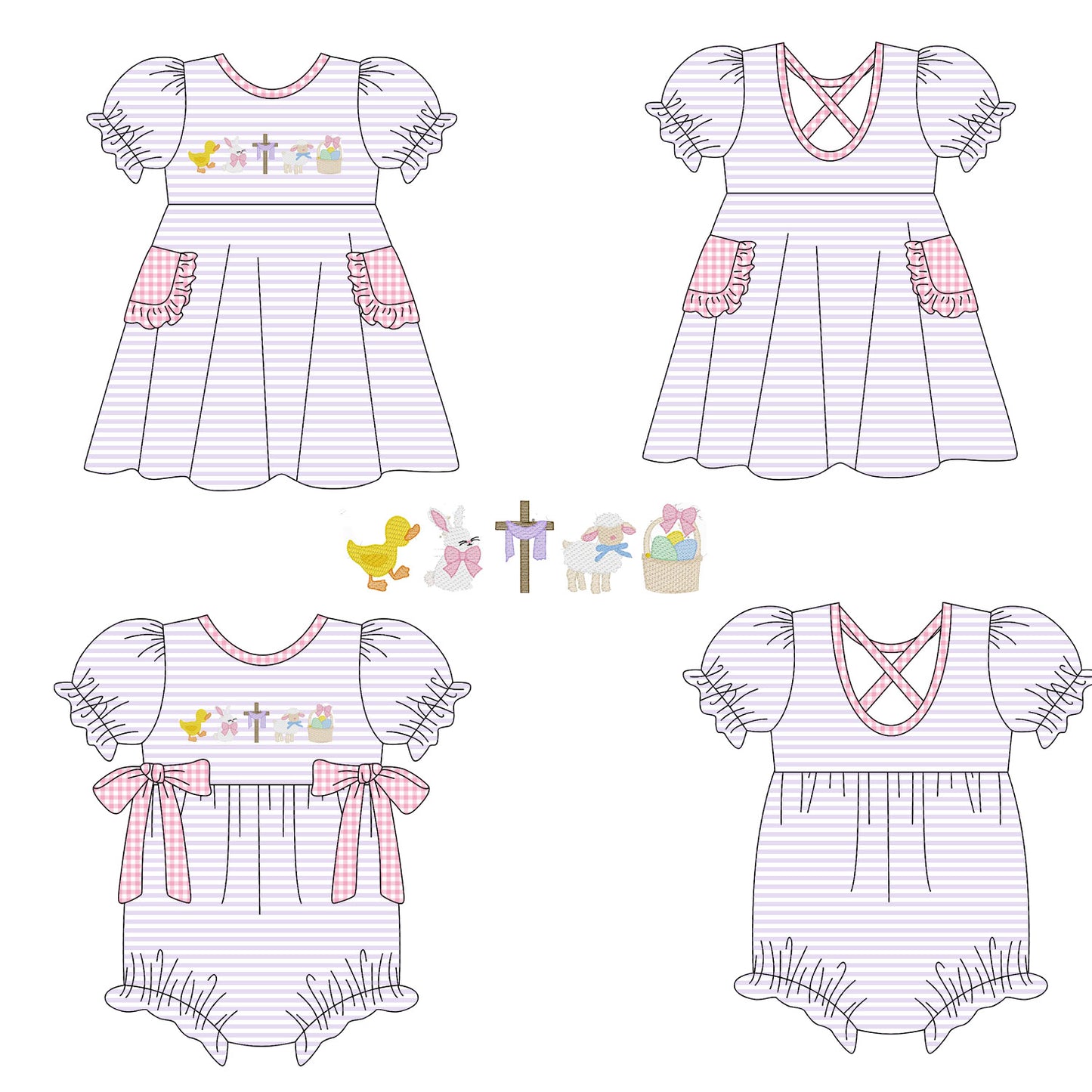 25.10.3 custom each style moq 8 eta 6-8week Sibling Sisters easter bow baby girl short sleeve dress and rompers match family design