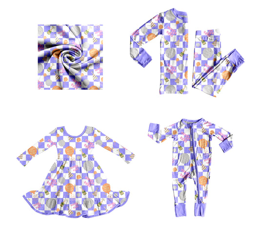 25.8.13 custom each style moq 5eta 4-6week Sibling Sisters bow purple baby girl long sleeve pants sets and dress and rompers match family design