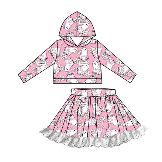 6.28 custom each style moq 5eta 4-6week baby girls clothes ghost pink hooded long sleeve girls dress