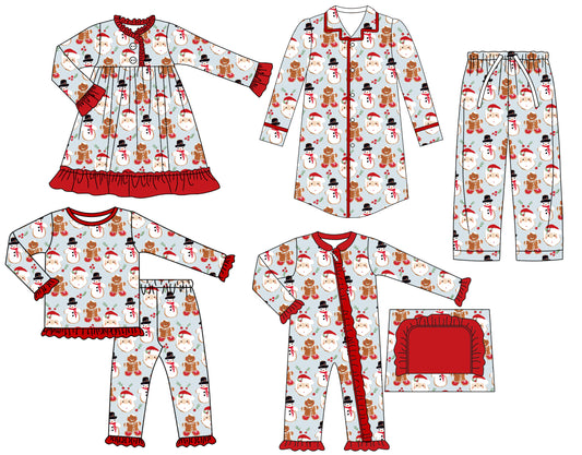 25.7.8 custom each style moq 5eta 4-6week Sibling Sisters Christmas baby girl long sleeve pants sets and adult top and adult pants and romper and dress match family design