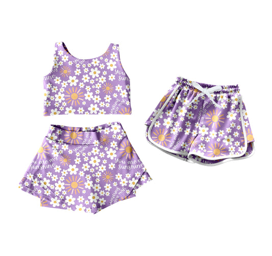 4.14 custom each style moq 5eta 4-6week Sibling Sister floral baby girls clothes Short sleeve yoga dress and shorts match family design
