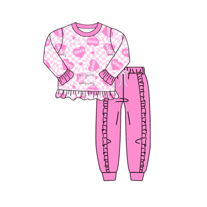 25.9.17 custom each style moq 8 eta 6-8week Sibling Sisters baby girl long sleeve pants sets 1 and sets 4 match family design