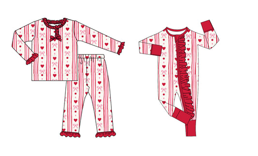 25.9.3 custom each style moq 5eta 4-6week Sibling Sisters bow love baby girl clothes long sleeve pants sets and romper match family design